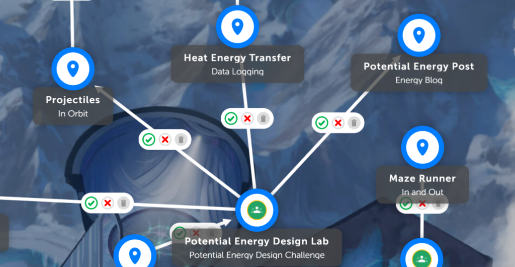 Screenshot of Classcraft assignments showing the path choices.